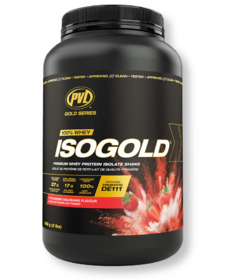 PVL Gold Series ISOGOLD Whey Protein Isolate Shake Strawberry Milkshake 