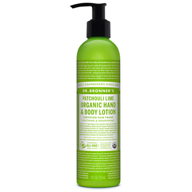 Dr. Bronner\'s Organic Lotion For Hands and Body Patchouli Lime Dr. Bronner\'s Organic Lotion For Hands and Body Patchouli Lime