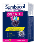 Comprimés à croquer contre le rhume et la grippe des enfants, sureau noir Sambucol