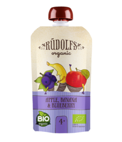 Rudolfs Organic Apple, Banana & Blueberry Puree