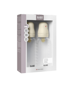 BIBS Round Latex Medium Flow Baby Bottle Pack Ivory