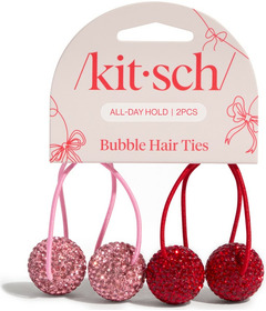 Kitsch Bubble Hair Tie Set Red & Pink