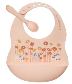 Sugarbooger Fresh & Messy Bib & Spoon Puppies & Poppies