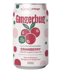 Gingerbug Prebiotic Organic Cranberry Ginger Ale