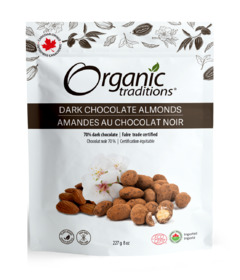 image of Organic Traditions Dark Chocolate Almonds with sku:197337