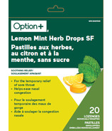Option+ Cough Suppressant Lozenges Lemon Mint Herb Drops Sugar Free