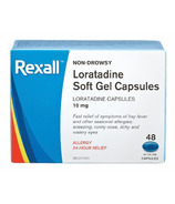 Rexall Loratadine Soft Gel Capsules for Allergy Relief 10mg