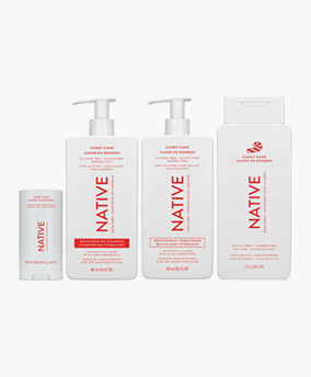 Navite Ensemble déodorant, shampooing, revitalisant et gel douche, canne de bonbon