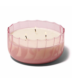 Paddywax Ripple Soy Candle Pink Ribbed Glass Desert Peach