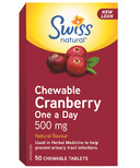 Cassette à mâcher Swiss Natural Cranberry One a Day 500 mg