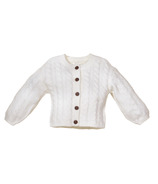 Rise Little Earthling Cable Cardigan White