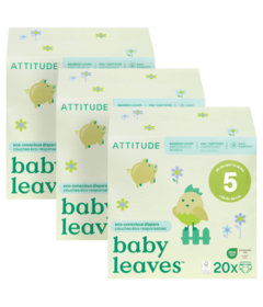 ATTITUDE Disposable Unscented Diapers Size 5 Bundle