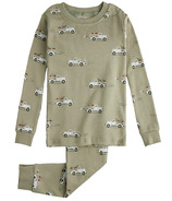 petit lem Ensemble pyjama long, motif pickup sur fond vert