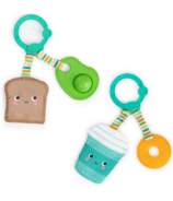 Bright Stars Perfect Pair 2-in-1 Teether Toy Coffee, Donut, Avocado & Toast