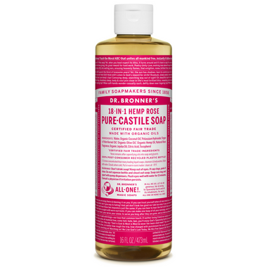 Dr. Bronner\'s Organic Pure Castile Liquid Soap Rose 16 Oz Dr. Bronner\'s Organic Pure Castile Liquid Soap Rose 16 Oz