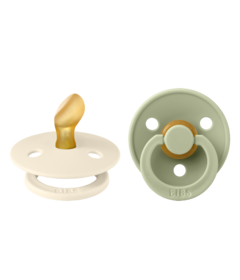 BIBS Original Latex Pacifier Pack Anatomical Ivory Sage