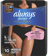Boutique Always Discreet - Sous-vêtements taille basse pour incontinence post-partum - noir