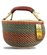Alaffia Round Handwoven African Grass Basket 
