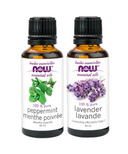 NOW Foods Lavender + Peppermint Essential Oils Bundle