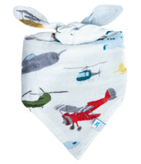 Little Unicorn Bavoir bandana réversible en mousseline de coton, motif avions