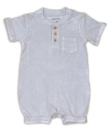 Silkberry Baby Bamboo Romper à manches courtes avec boutons Shadow