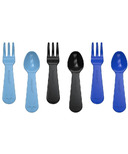 Set de fourchettes et cuillères pour pique-nique Bleu & Noir