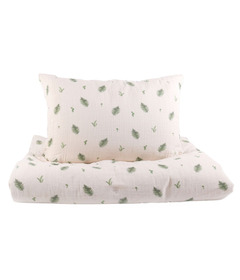 House of Elia Organic Cotton Muslin Twin Bed Comforter Set Fern