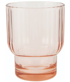 Now Designs By Danica Acrylic Fluted Double Old Fashioned Glass Blush Pink