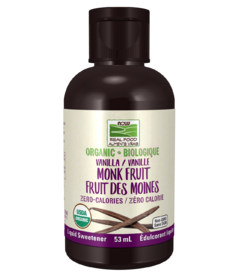 NOW Real Food Organic Liquid Monk Fruit Vanilla