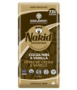 zazubean Nakid Cocoa Nibs & Vanilla 73% Dark Chocolate