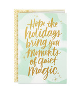 Hallmark Boxed Christmas Cards (Soft Green and Gold Watercolor)