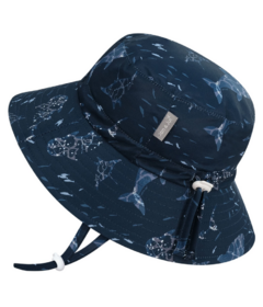 Jan & Jul Aqua-Dry Bucket Hat Navy Whale Play