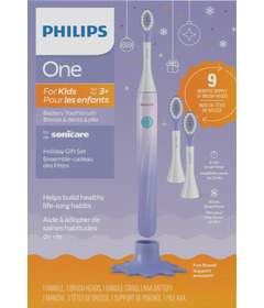 Philips One Kids Battery Toothbrush Set Purple
