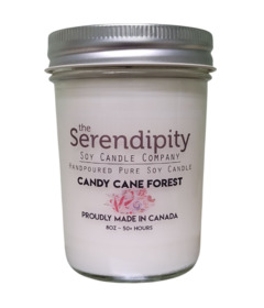 image of Serendipity Candles Mason Jar Candy Cane Forest with sku:336810