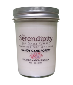 Bougies Serendipity Mason Jar Candy Cane Forest