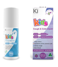 Martin & Pleasance Ki Kids Cough & Cold Liquid + Kids Chesty Roll On Bundle