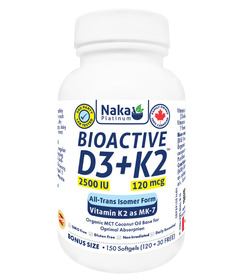 Naka Herbs Platinum D3 2500IU + K2 120mcg