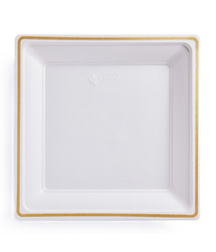 Eco Guardian Square Plate Gold Rim