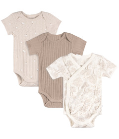 Just Born Kimono Bodysuit Pack Tan