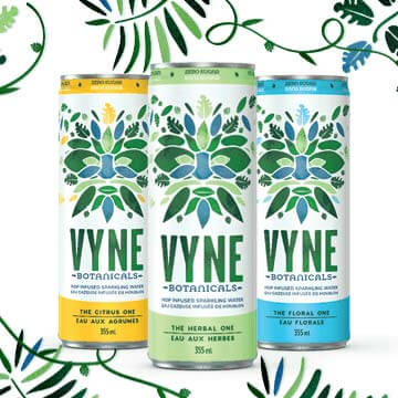 three cans of vyne drinks