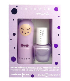 Inuwet Duo Aqua Masrhmallow Lib Balm and Blueberry Nail Polish