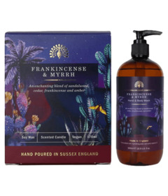 The English Soap Company Candle+Hand & Body Wash Frakincense & Myrrh Bundle