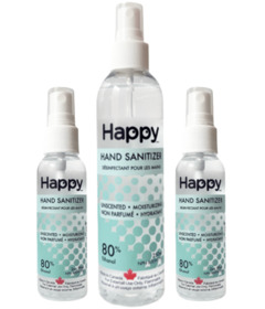 Happy Hand Sanitizer Spray Unscented Bundle