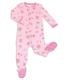Silkberry Baby Bamboo Ruffle Footie Two Way Zipper Sweet Shop
