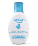 Shampooing sans larmes Live Clean Baby format voyage & Gel douche