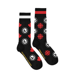 Friday Sock Co. Men's Hockey Night in Canada Logos Black