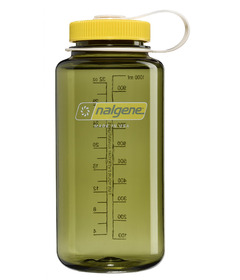 Nalgene Sustain Water Bottle Wide Mouth Oil Green with Freesia