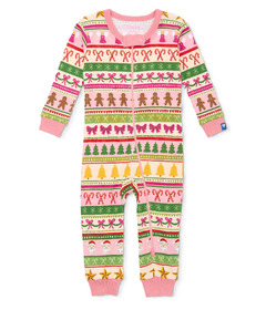 Hatley Cotton Coverall Pink Fun Fair Isle