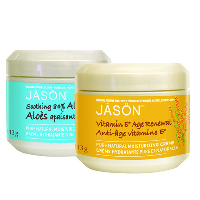 Jason Aloe Vera Soothing Creme & Renewal Vitamin E Creme Bundle