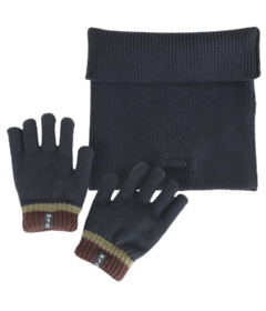 Calikids Knit Neckwarmer and Glove Black Ink Bundle